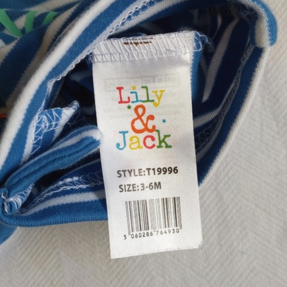 NEW lily & jack nautical striped raglan sleeve romper playsuit 3-6 months baby - Picture 6 of 8